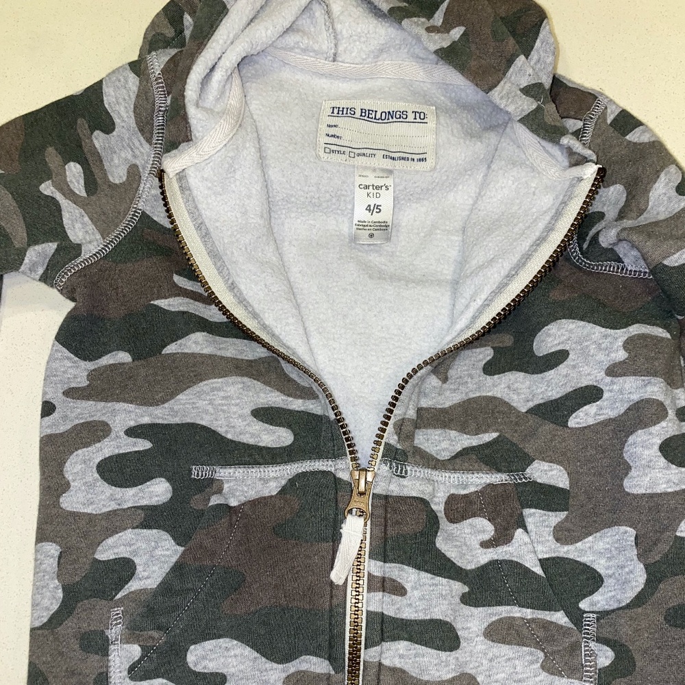 Carters Boy Camo Zip Up Hoodie and Jogger Set